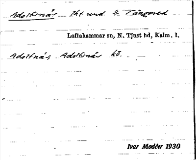 Bild på arkivkortet för arkivposten Adolfsnår