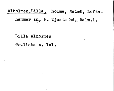 Bild på arkivkortet för arkivposten Alholmen, Lilla