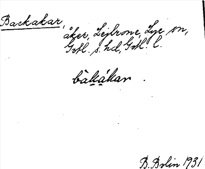 Bild på arkivkortet för arkivposten Backakar