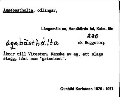 Bild på arkivkortet för arkivposten Aggebasthulta
