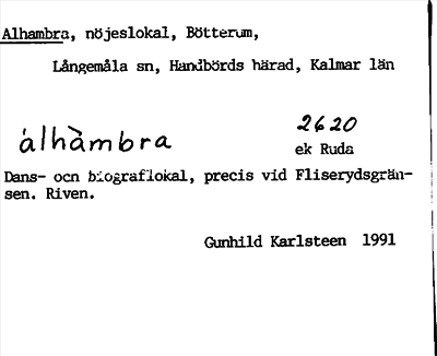 Bild på arkivkortet för arkivposten Alhambra