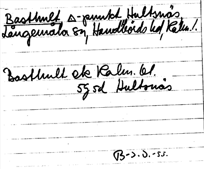 Bild på arkivkortet för arkivposten Basthult