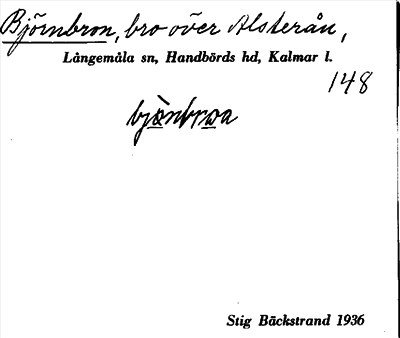Bild på arkivkortet för arkivposten Björnbron
