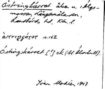 Bild på arkivkortet för arkivposten Östringkärret