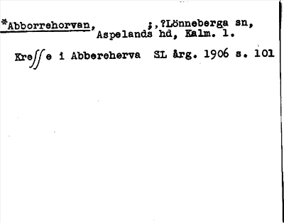 Bild på arkivkortet för arkivposten *Abborrehorvan