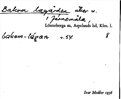Bild på arkivkortet för arkivposten Bakom lagården