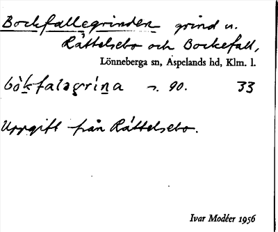 Bild på arkivkortet för arkivposten Bockfallegrinden