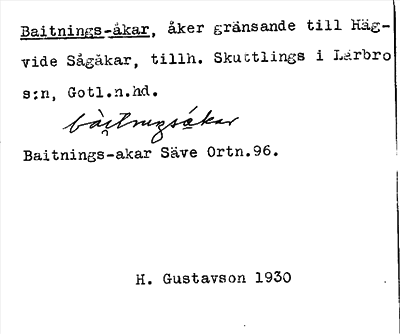 Bild på arkivkortet för arkivposten Baitnings-åkar