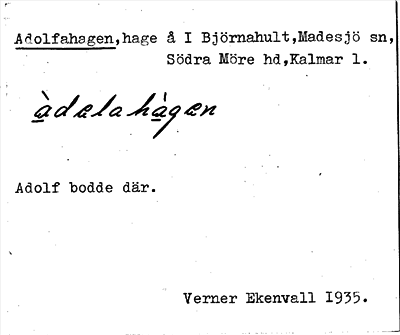 Bild på arkivkortet för arkivposten Adolfahagen