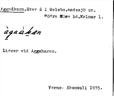 Bild på arkivkortet för arkivposten Aggaåkern