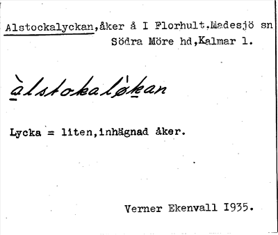 Bild på arkivkortet för arkivposten Alstockalyckan