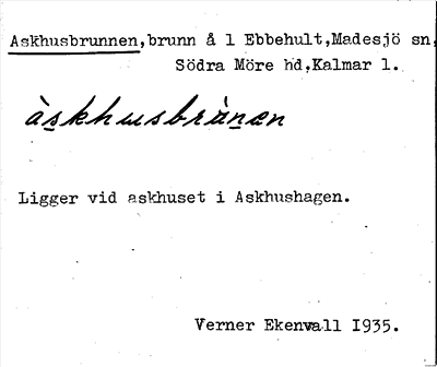 Bild på arkivkortet för arkivposten Askhusbrunnen