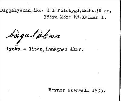 Bild på arkivkortet för arkivposten Baggalyckan