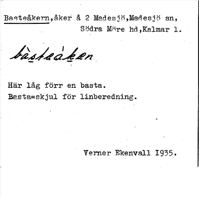Bild på arkivkortet för arkivposten Basteåkern