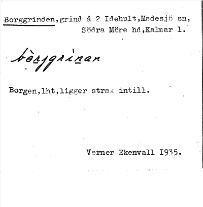 Bild på arkivkortet för arkivposten Borggrinden