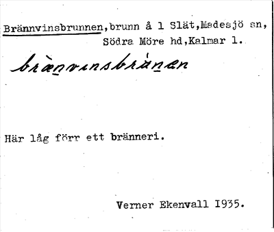 Bild på arkivkortet för arkivposten Brännvinsbrunnen