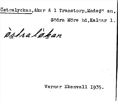 Bild på arkivkortet för arkivposten Östralyckan