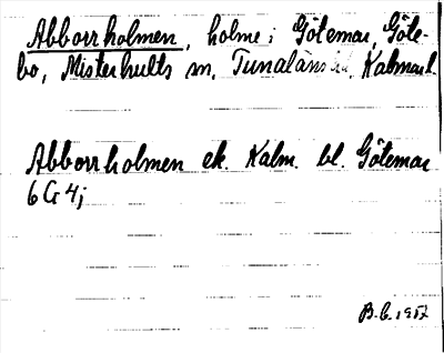 Bild på arkivkortet för arkivposten Abborrholmen