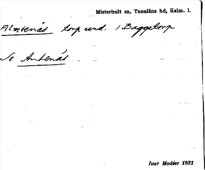 Bild på arkivkortet för arkivposten Almtenäs, se Antenäs
