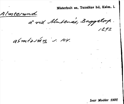 Bild på arkivkortet för arkivposten Almtesund