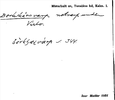 Bild på arkivkortet för arkivposten Berkskärsvarp