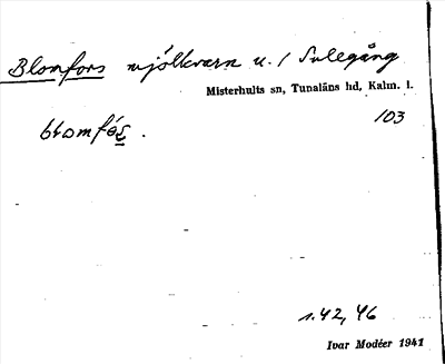 Bild på arkivkortet för arkivposten Blomfors