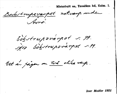 Bild på arkivkortet för arkivposten Bockstrupevarpet