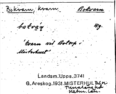Bild på arkivkortet för arkivposten Bokvarn