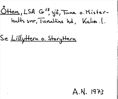 Bild på arkivkortet för arkivposten Ötten, se Lillyttern och Storyttern