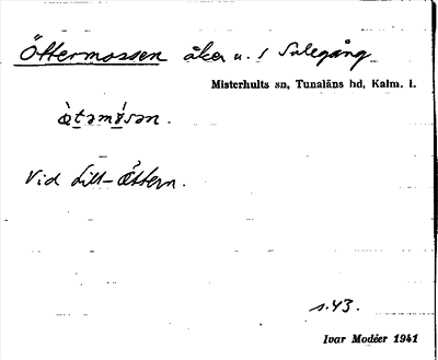 Bild på arkivkortet för arkivposten Öttermossen