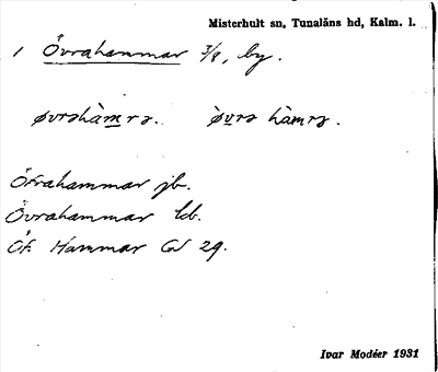 Bild på arkivkortet för arkivposten Övrahammar