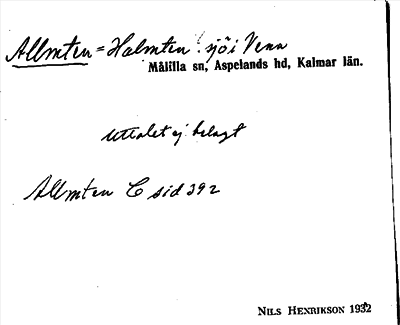 Bild på arkivkortet för arkivposten Allmten