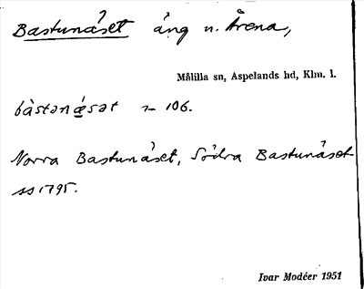 Bild på arkivkortet för arkivposten Bastunäset