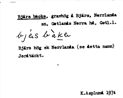 Bild på arkivkortet för arkivposten Bjärs backe