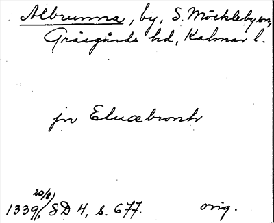 Bild på arkivkortet för arkivposten Albrunna
