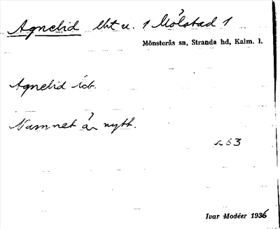 Bild på arkivkortet för arkivposten Agnelid