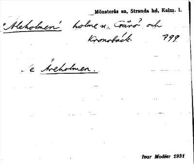 Bild på arkivkortet för arkivposten »Aleholmen», se Äreholmen
