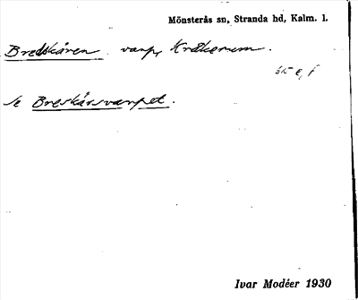 Bild på arkivkortet för arkivposten Bredskären, se Breskärsvarpet