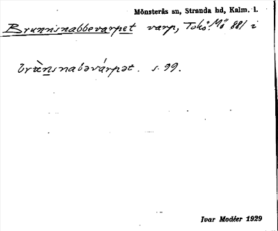 Bild på arkivkortet för arkivposten Brunnsnabbevarpet
