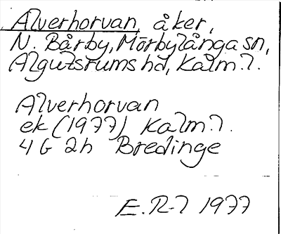 Bild på arkivkortet för arkivposten Alverhorvan