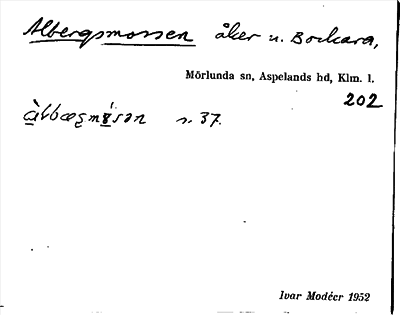Bild på arkivkortet för arkivposten Albergsmossen
