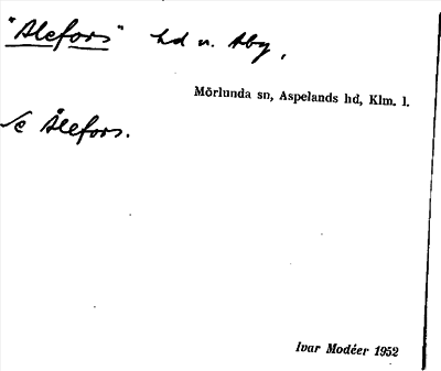 Bild på arkivkortet för arkivposten »Alefors», se Ålefors