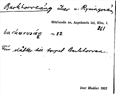 Bild på arkivkortet för arkivposten Barkhorveäng