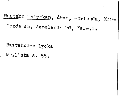 Bild på arkivkortet för arkivposten Basteholmslyckan