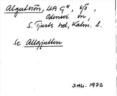 Bild på arkivkortet för arkivposten Algutsjön, se Allgjutten