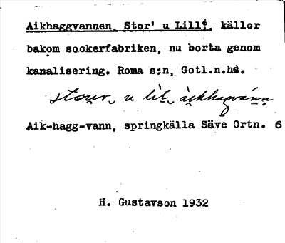 Bild på arkivkortet för arkivposten Aikhaggvannen, Stor» u Lill»