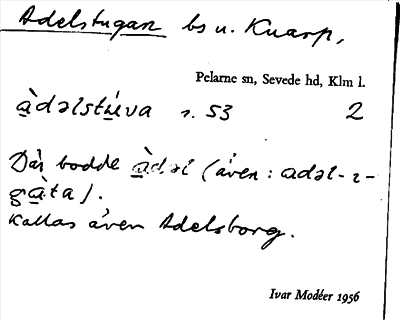 Bild på arkivkortet för arkivposten Adelstugan
