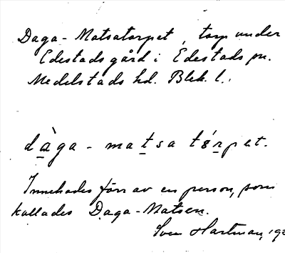 Bild på arkivkortet för arkivposten Daga-Matsatorpet