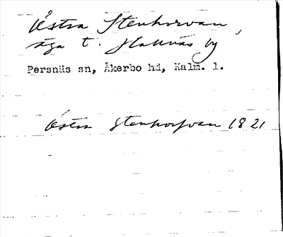 Bild på arkivkortet för arkivposten Östra Stenhorvan