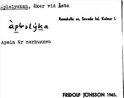 Bild på arkivkortet för arkivposten Aplelyckan